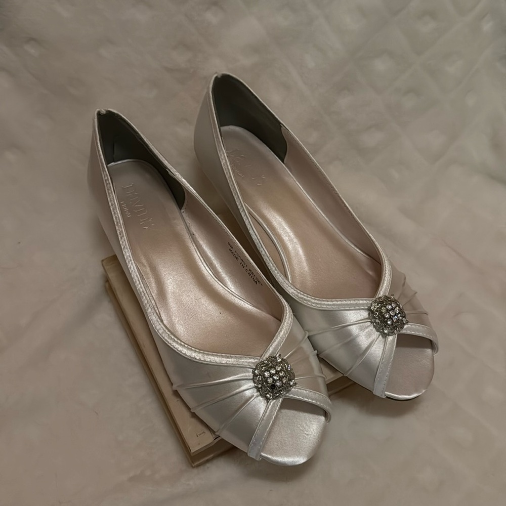 Peep-Toe Bridal Wedges